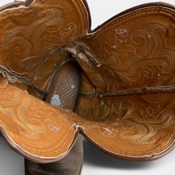 Justin Boots Women's 8.5 Turquoise Leather Western Cowboy Cowgirl Square Toe - Picture 9 of 13